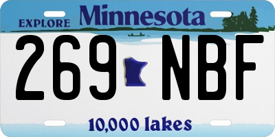 MN license plate 269NBF