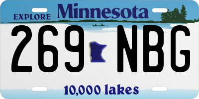 MN license plate 269NBG