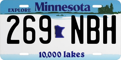 MN license plate 269NBH