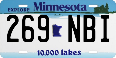 MN license plate 269NBI