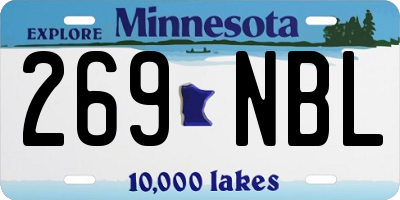 MN license plate 269NBL