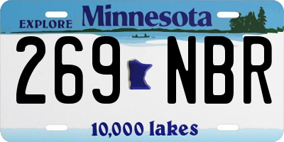 MN license plate 269NBR