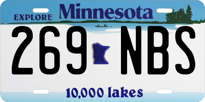 MN license plate 269NBS