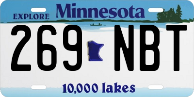 MN license plate 269NBT