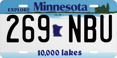 MN license plate 269NBU
