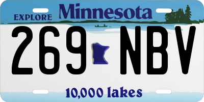 MN license plate 269NBV