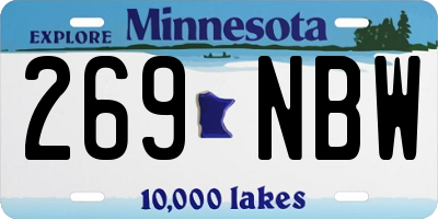 MN license plate 269NBW