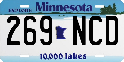 MN license plate 269NCD
