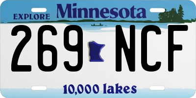 MN license plate 269NCF