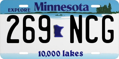 MN license plate 269NCG