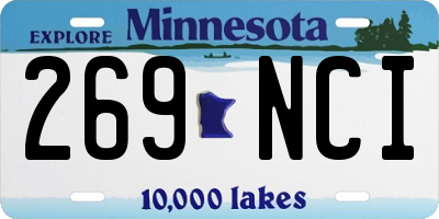 MN license plate 269NCI