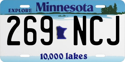 MN license plate 269NCJ