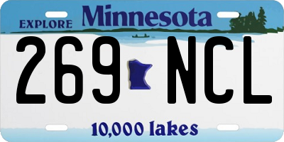 MN license plate 269NCL