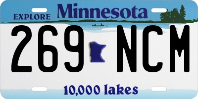 MN license plate 269NCM