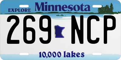 MN license plate 269NCP