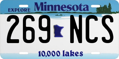MN license plate 269NCS