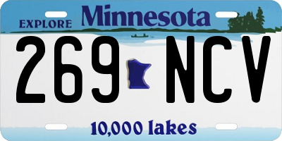 MN license plate 269NCV