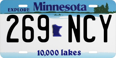 MN license plate 269NCY
