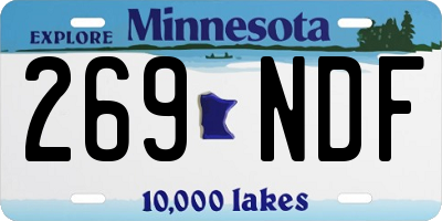 MN license plate 269NDF