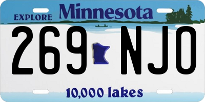MN license plate 269NJO