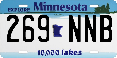 MN license plate 269NNB
