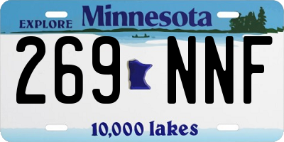 MN license plate 269NNF