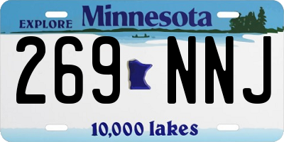MN license plate 269NNJ