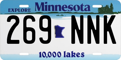 MN license plate 269NNK
