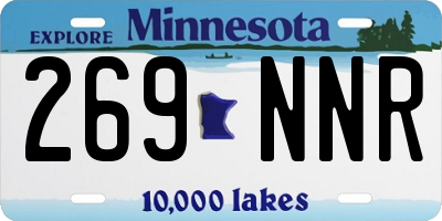 MN license plate 269NNR