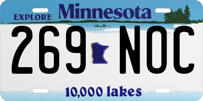 MN license plate 269NOC