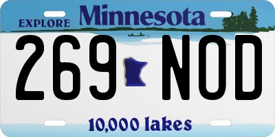 MN license plate 269NOD