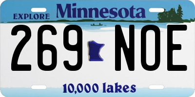 MN license plate 269NOE