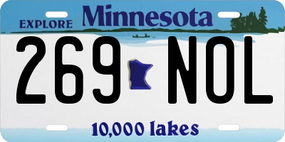 MN license plate 269NOL