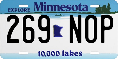 MN license plate 269NOP