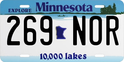 MN license plate 269NOR