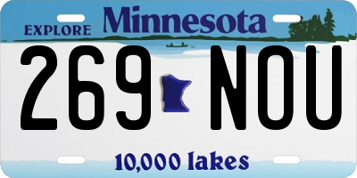 MN license plate 269NOU