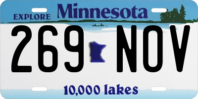 MN license plate 269NOV