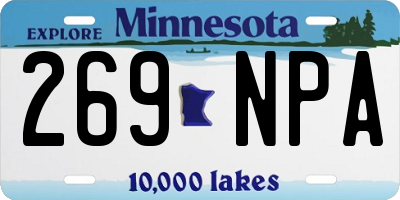 MN license plate 269NPA