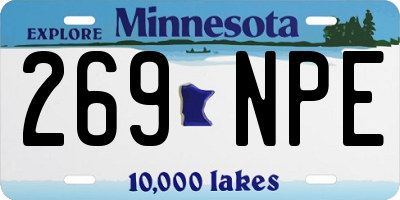 MN license plate 269NPE