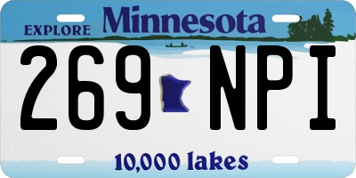 MN license plate 269NPI