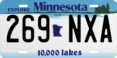 MN license plate 269NXA
