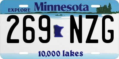 MN license plate 269NZG