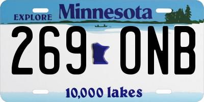 MN license plate 269ONB