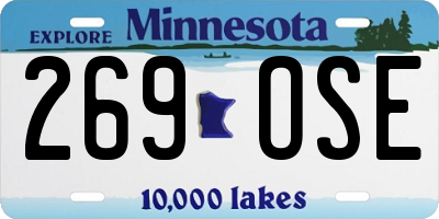 MN license plate 269OSE