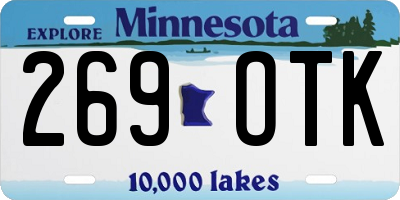 MN license plate 269OTK