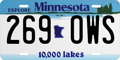 MN license plate 269OWS
