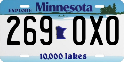 MN license plate 269OXO
