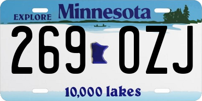 MN license plate 269OZJ