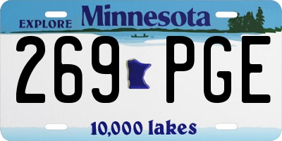 MN license plate 269PGE