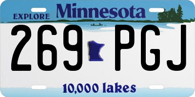 MN license plate 269PGJ
